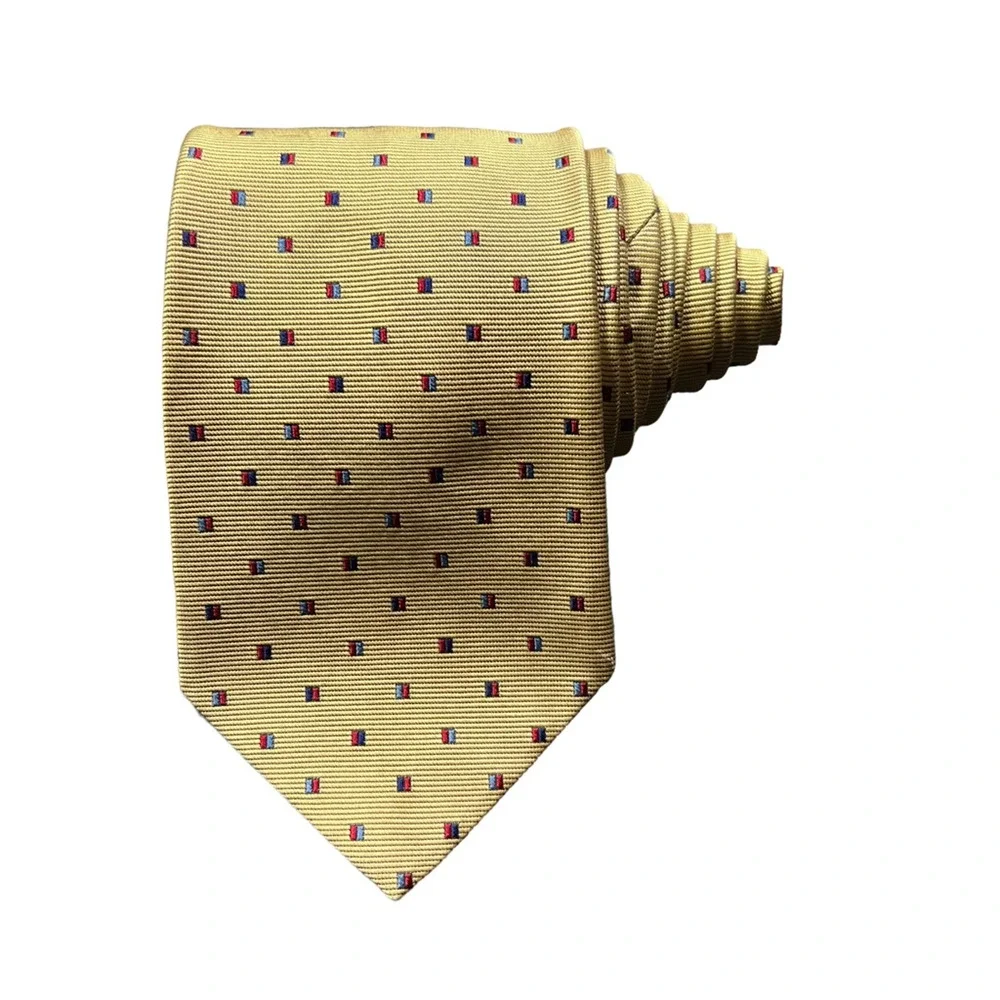Brooks Brothers Mens Tie Necktie Multicolor Geometric 100% Silk Career Classic